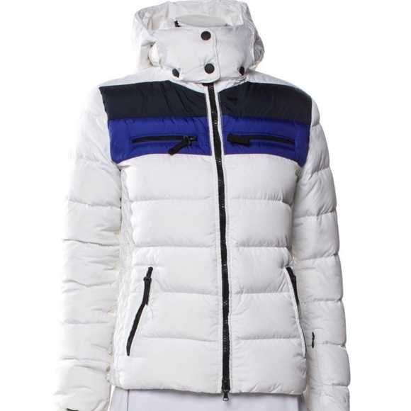 Women's Bogner Fire&Ice White and Blue Puffer Down ski Jacket - Picture 1 of 16